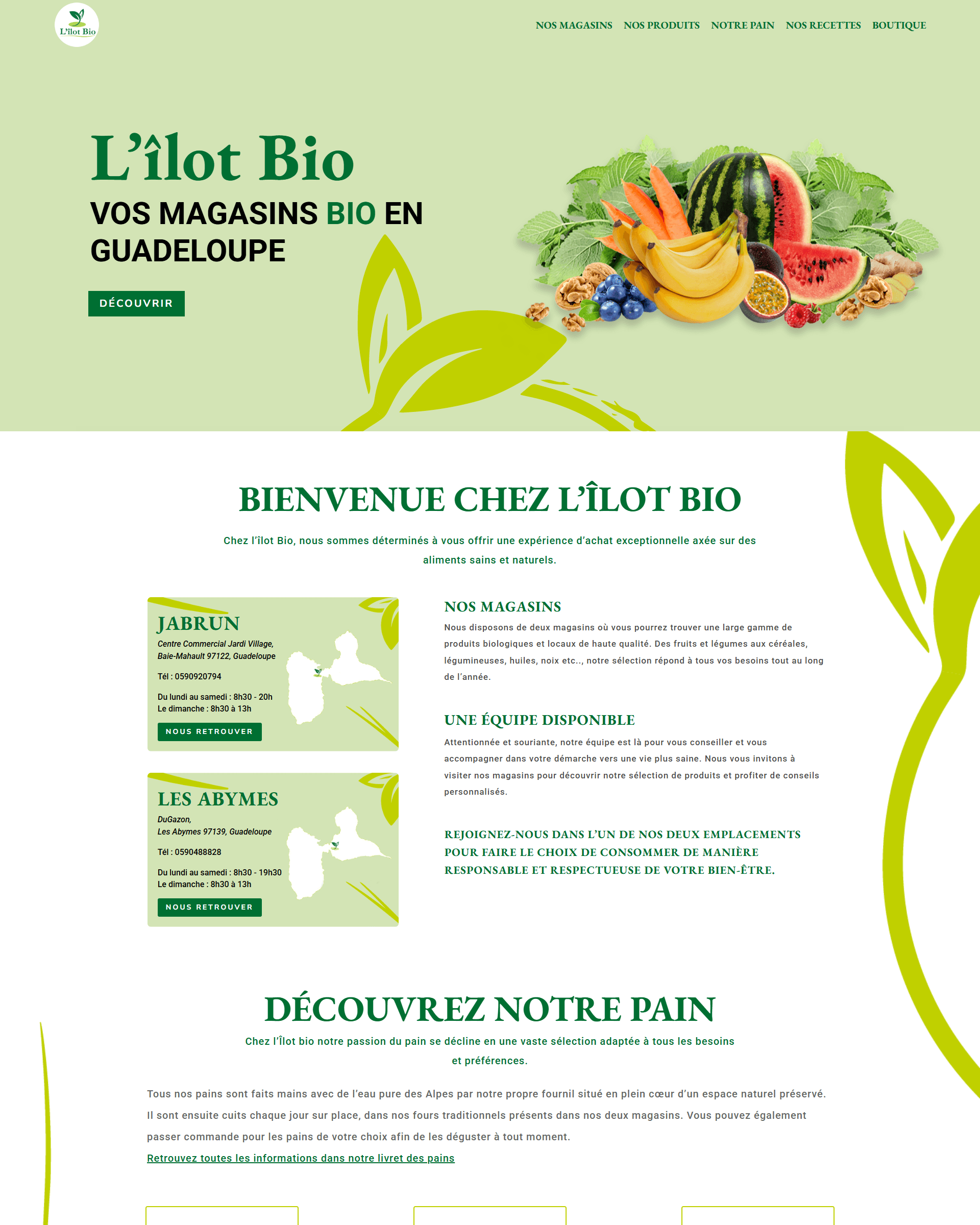 Site vitrine — vue secondaire