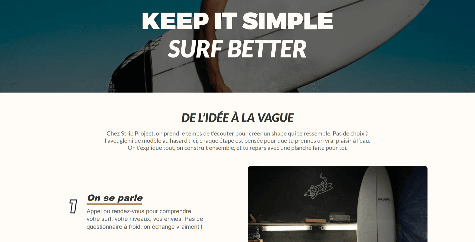 Site E-commerce Strip Project — vue secondaire
