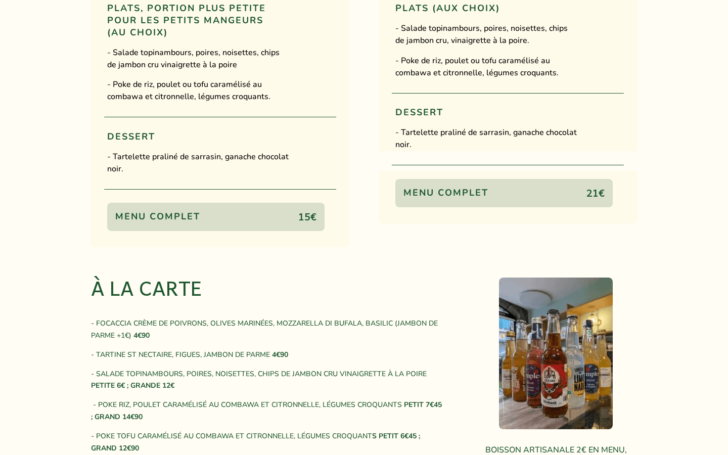 Site vitrine Les P'tits Gourmands — vue secondaire